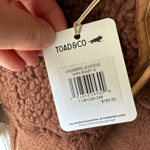 Toad & Co fleece hoodie, new with tags - Picture 4 of 8